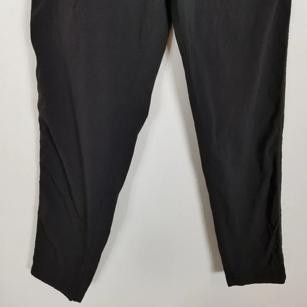 Athleta‎ Women Trekkie Paper Bag Pants Size 4 Black Ankle Athletic Casual